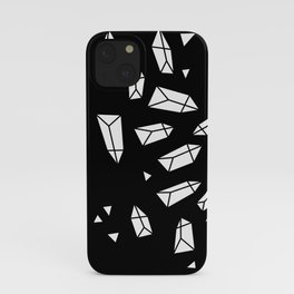 White Crystals on Black/Transparent iPhone Case