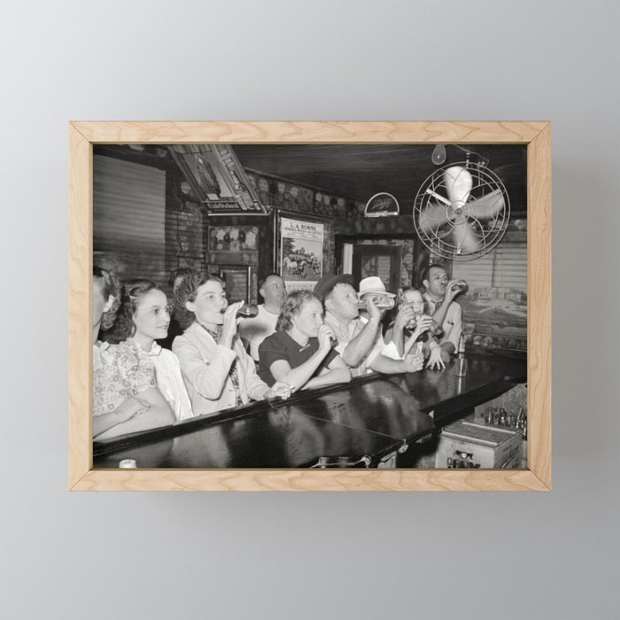 Louisiana Bar, 1938. Vintage Photo Framed Mini Art Print