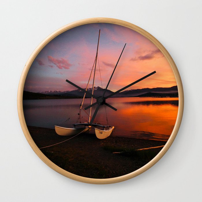 Sailboat Sunset Wall Clock