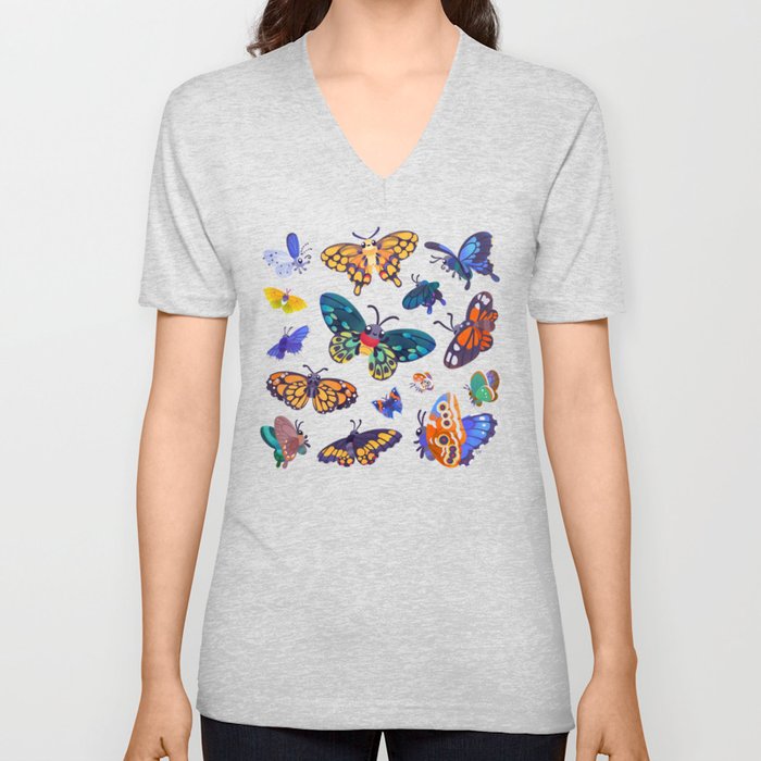 Butterflies Day V Neck T Shirt