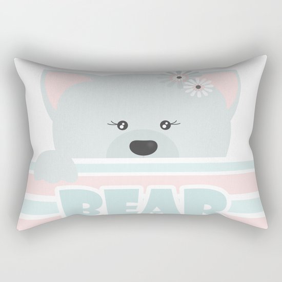 A curious bear . Rectangular Pillow