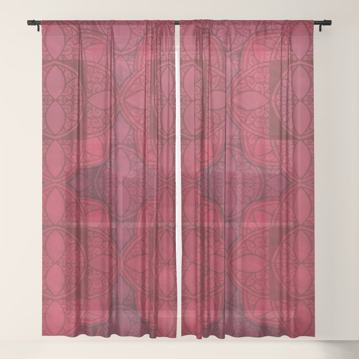 Luxurious Maroon Sheer Curtain By Mfahrenschon Society6