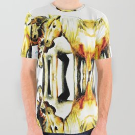Wild Horses Halftone All Over Graphic Tee
