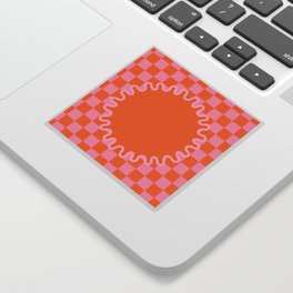 90s Checkerboard - Orange 2 Sticker