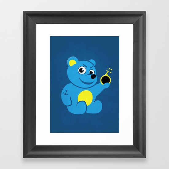 Evil Tattooed Teddy Bear Framed Art Print