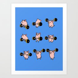 Olympic Lifting Pig Art Print