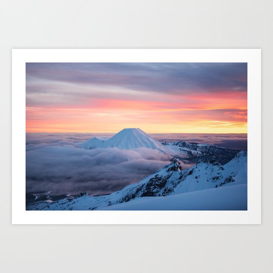 Sunrise on Mt Ngauruhoe Art Print