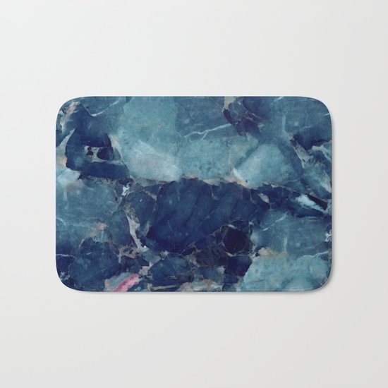 Blue marble texture Bath Mat