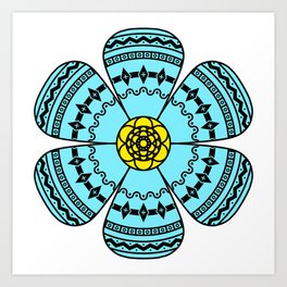 Hippie Geometric Flower Art Print