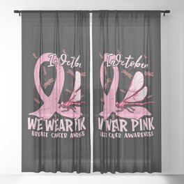 In October We Wear Pink Breast Cancer Sheer Curtain