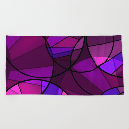 Colorful purple and blue pattern . Beach Towel