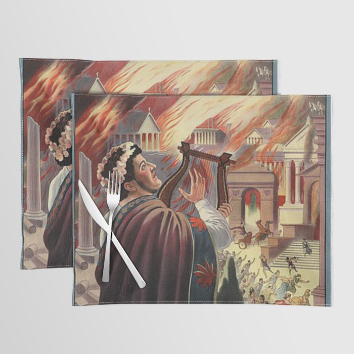Quo Vadis Nero Sings While Rome Burns Old Movie  Placemat