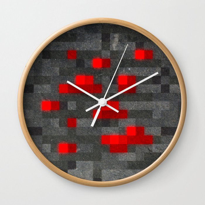 Mc Redstone Block Wall Clock By Ellyonart Society6 Redstone going up a wall? mc redstone block wall clock by ellyonart