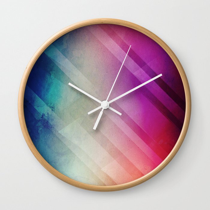 Colorful Geometric Mountains Texture Pattern Wall Clock - Colorful Wall Clocks Colorful Geometric Mountains Texture Pattern Wall Clock - Colorful Wall Clocks