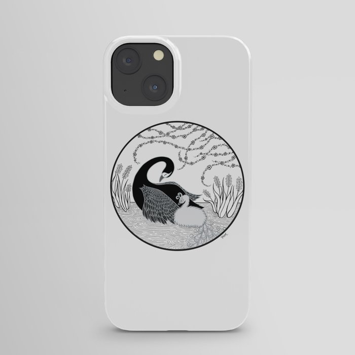 Black Swan and Moonlark iPhone Case