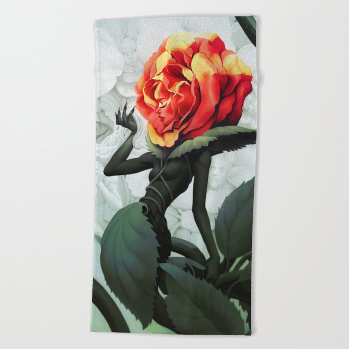Alice In Wonderland Rose Beach Towel By Nellfallcard Society6