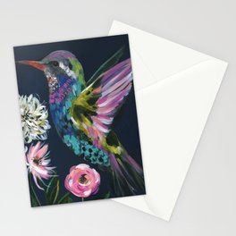 Humingbird Painting Boho Bright Stationery Cards