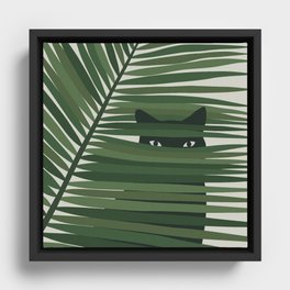 Cat and Plant 53 Framed Canvas