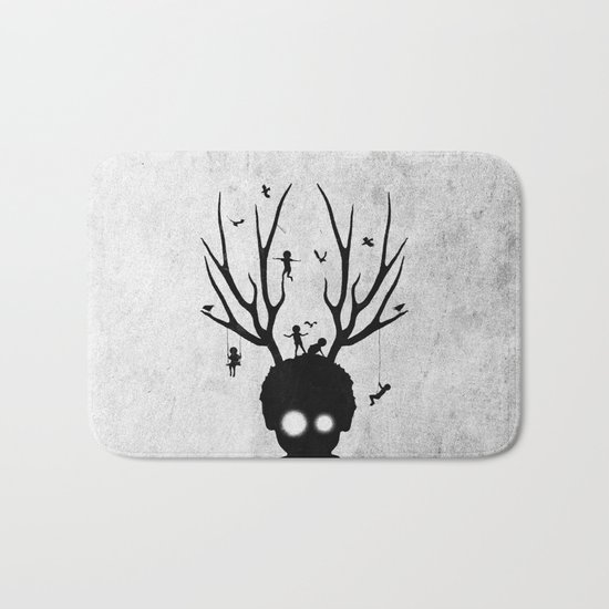 dear imaginary friends (black and white) Bath Mat