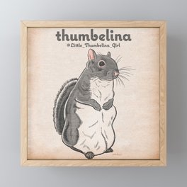 Little Thumbelina Girl: Meerkat Squirrel Framed Mini Art Print