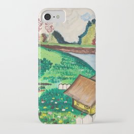 The cottage on the flower field iPhone Case