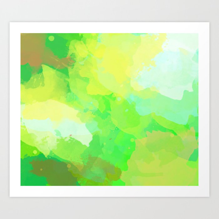 Colorful Abstract - green pattern, forest, nature Art Print