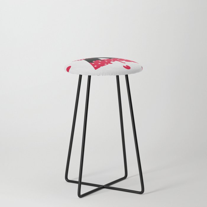 Letter Red A with Drops & Dots Counter Stool
