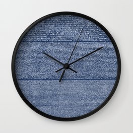 The Rosetta Stone // Navy Blue Wall Clock