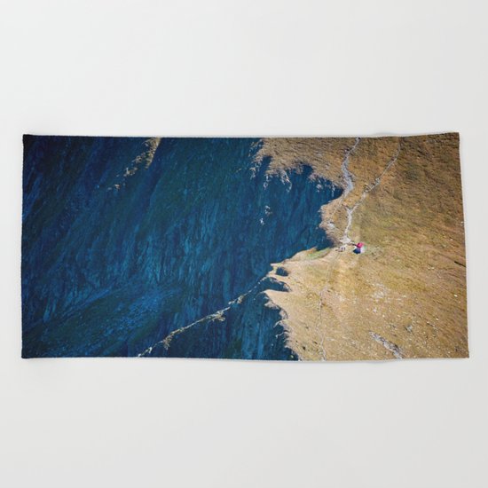 Yellow blue land Beach Towel