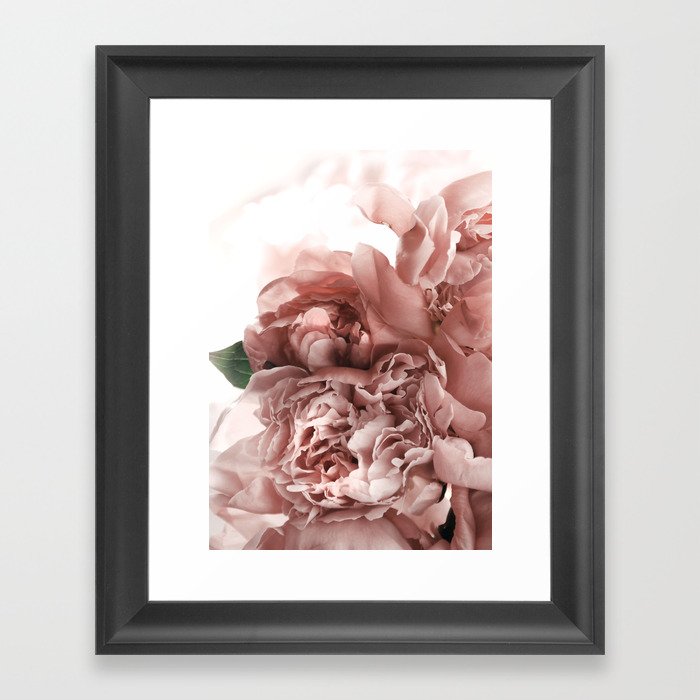 Blush Pink Floral Framed Art Print