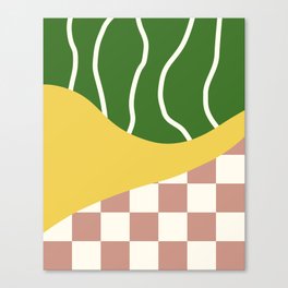 Checked simple line colorblock 6 Canvas Print