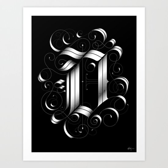 Drop cap "D" Art Print