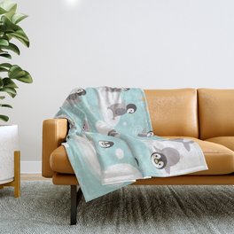 Penguins and seals Throw Blanket