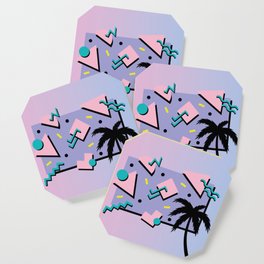 Memphis Pattern 25 - Miami Vice / 80s Retro / Palm Tree Coaster