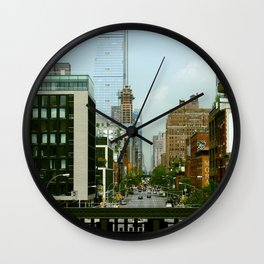 Traffic in Manhattan Wall Clock | Skyline, Street, Vintage, Underwater, Cool, Landscape, Speed, Metropolitan, Road, Photo 