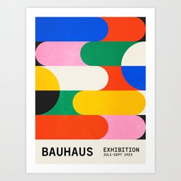 BAUHAUS 03: Exhibition 1923 | Mid Century Series  Art Print | Modern, Geometric, French, Bauhaus, Exhibition, 90S, Pop, Colorful, Tiles, Art 