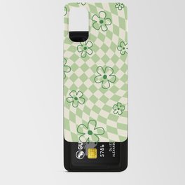 Green Checker Swirl With Flowers Android Card Case