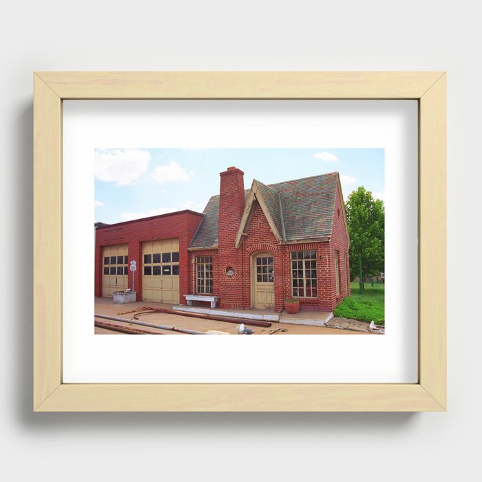 Route 66 - Cottage Style Gas Station 2006 Recessed Framed Print