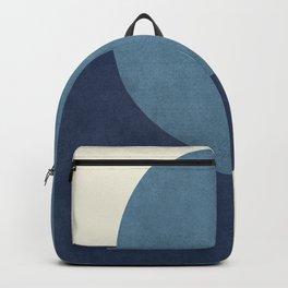 Halfmoon Colorblock - Blue Backpack | Shape, Simple, Minimalist, Darkblue, Blue, Minimal, Aesthetic, Abstract, Vintage, Industrial 