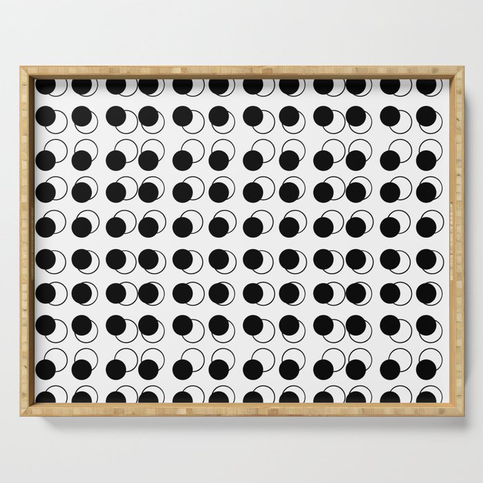 Modern Abstract Bubble Friends Black And White Serving Tray