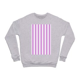 Magenta Pink and White Vintage American Country Cabin Ticking Stripe Crewneck Sweatshirt