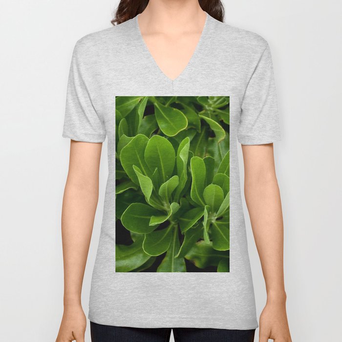 Leafy Greens V Neck T Shirt