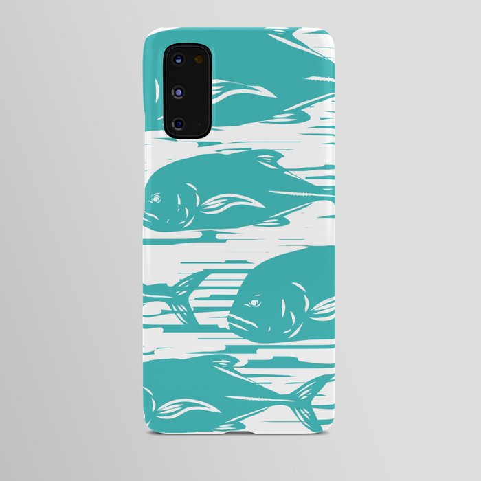 Giant Trevally Ulua Pattern in Teal Android Case