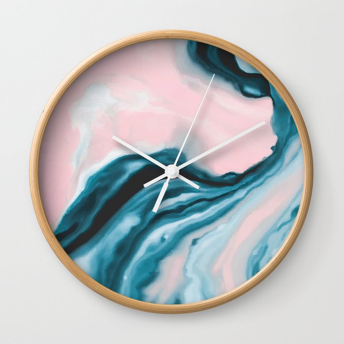 Pink and blue tide Wall Clock