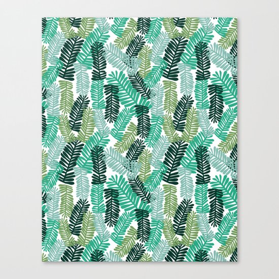 tropical plant house plant palm leaves plant watercolor painting abstract nature pattern leaf summer Canvas Print