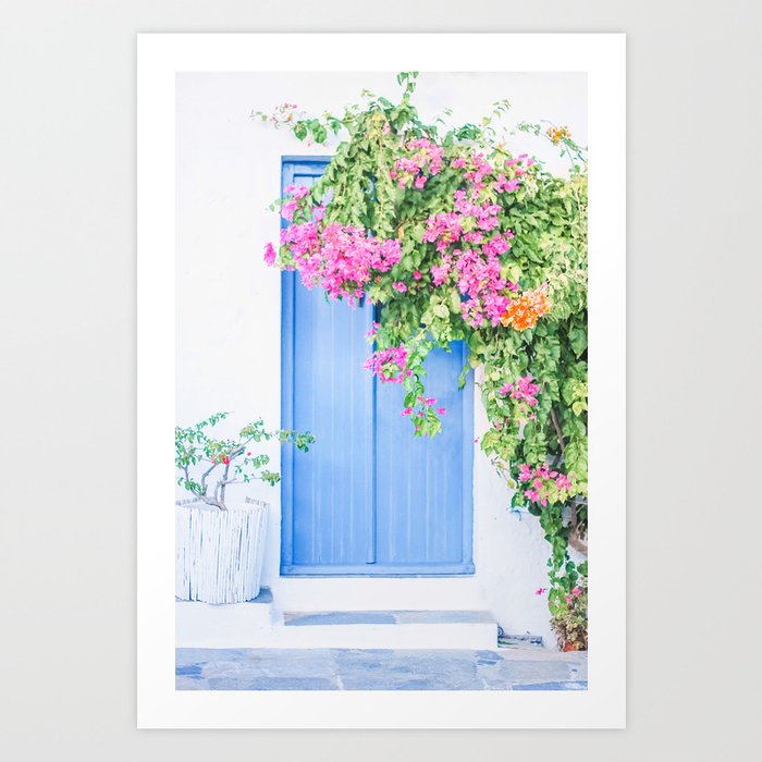 221. Flowers Door, Milos, Greece Art Print by Julie Travel Photography ...