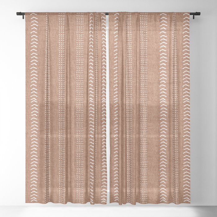 Arrows in Rust Neutral Sheer Curtain