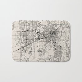 USA, Huntsville - Black and White Map -  Bath Mat