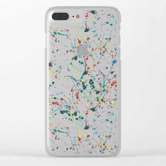 Splat Color Black R Clear iPhone Case
