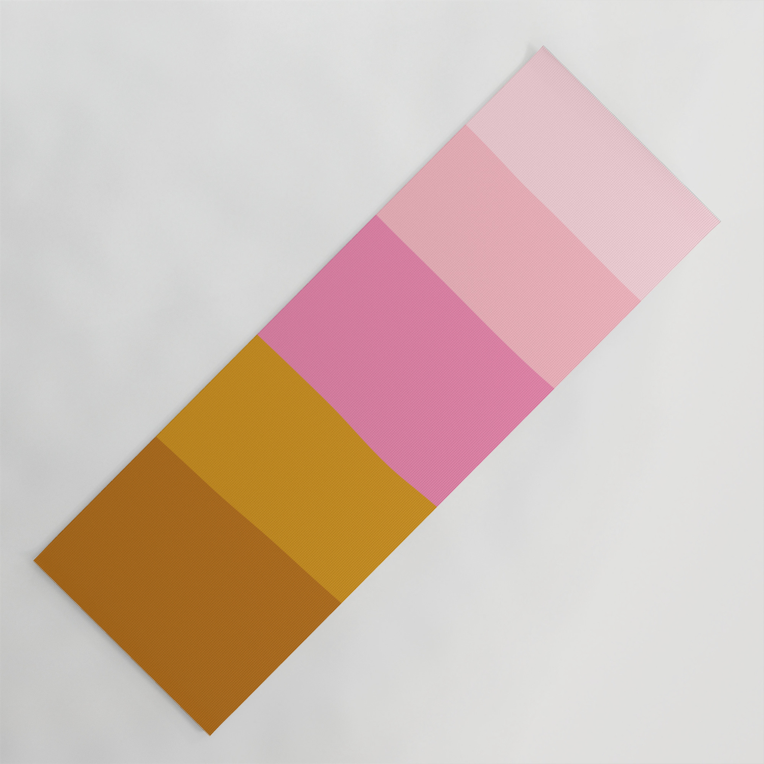 Abstract Organic Color Blocking In Pink And Honey Gold Yoga Mat By Junejournal Society6